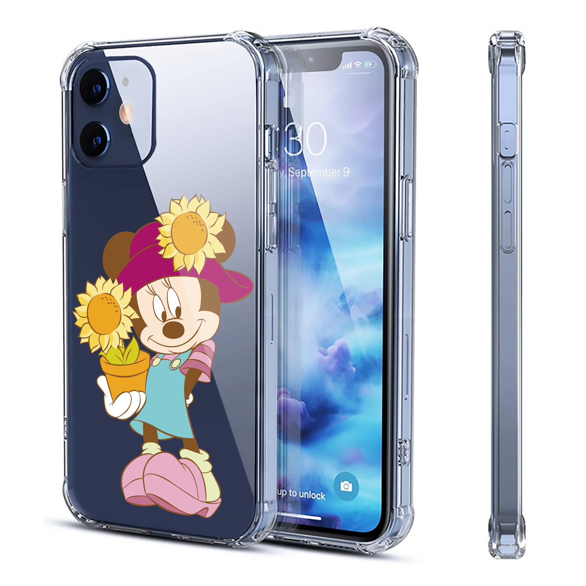 （画像用） ミッキーマウス Mickey Mouse 【iPhone 12シリーズ対応】透明スマホケース（クリアソフトケース）